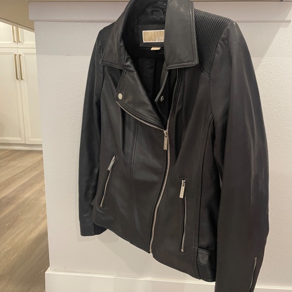 Michael Kors Leather Moto Jacket Women’s XL - Picture 2 of 9